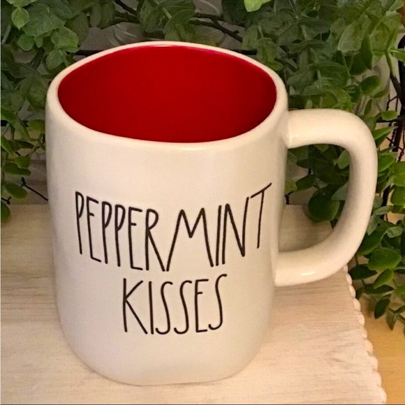Winter Rae Dunn Peppermint Kisses Holiday Season Mug Decor Collection Ivory Red - Picture 2 of 3